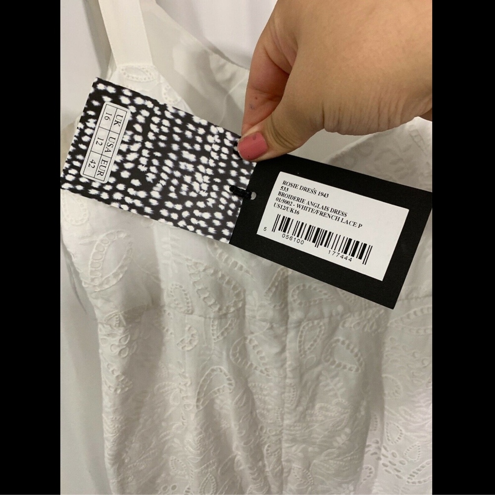NWT SALONI Rosie Eyelet Broiderie Dress in‎ French White [ 12 US ] - Picture 8 of 8